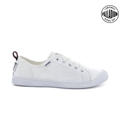 Palladium Easy Kanten Canvas Low Tops Sneakers Dames Wit | NL 57NUJOD